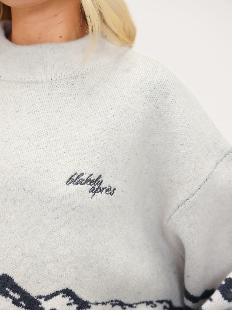 Oversized Knitted Mountain Jumper - True Navy