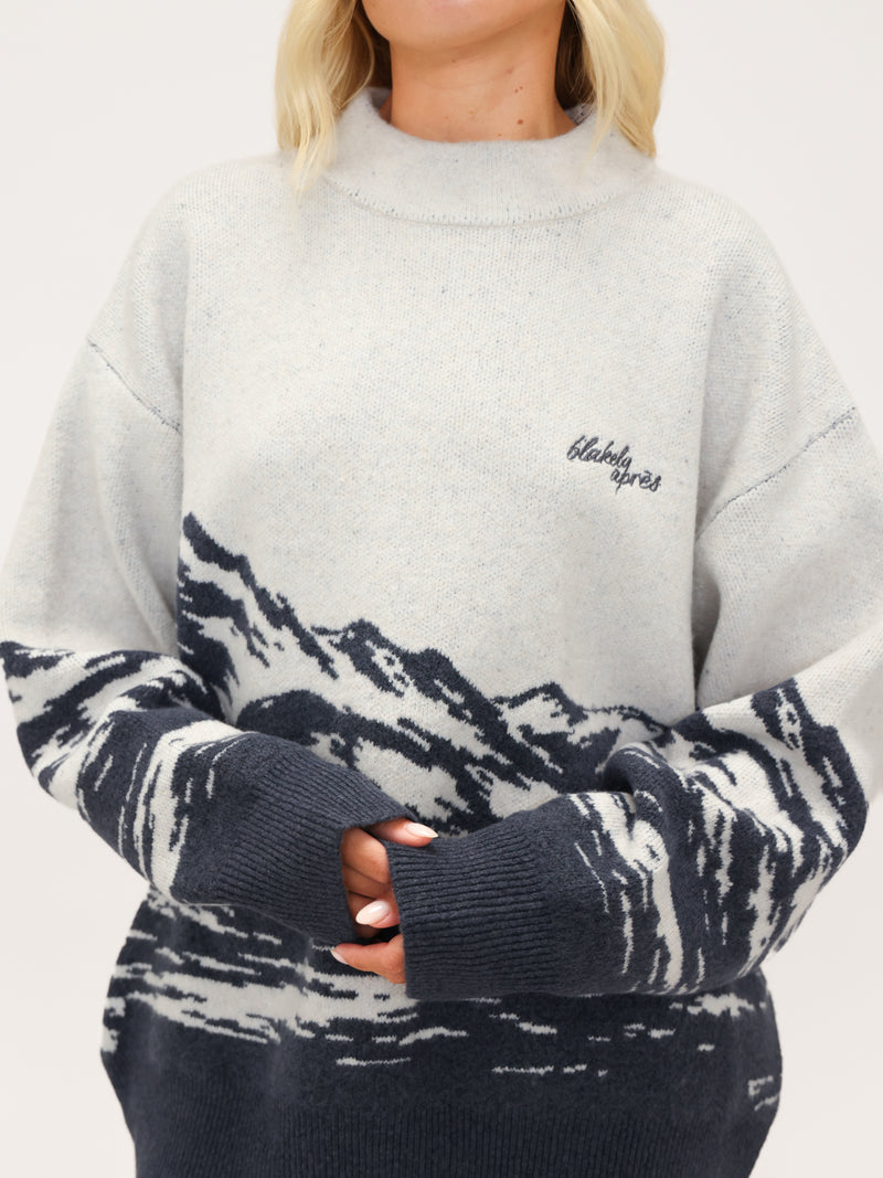 Oversized Knitted Mountain Jumper - True Navy