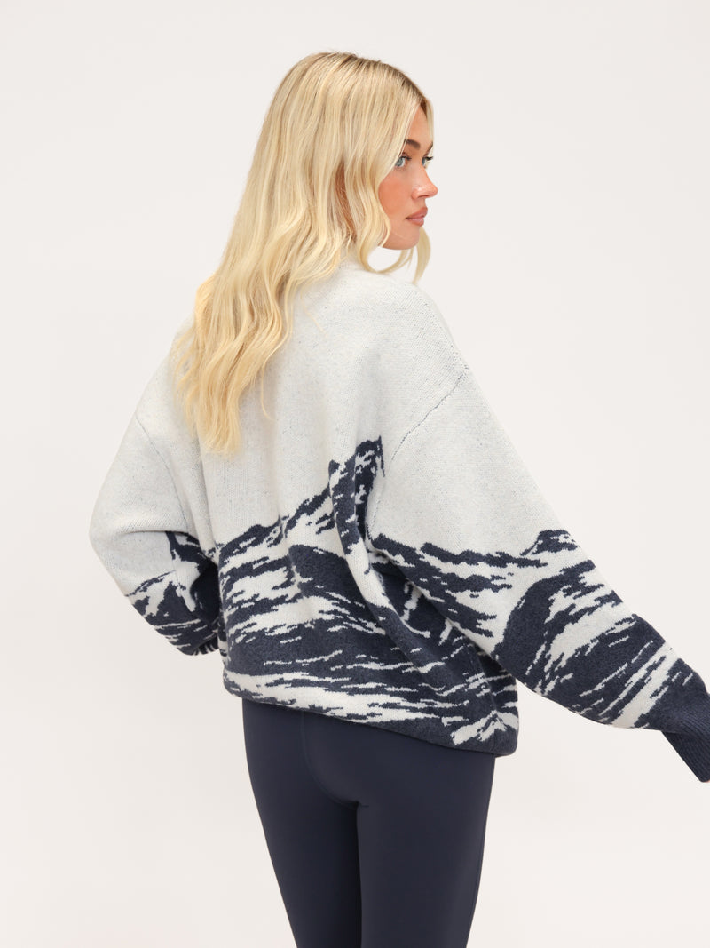 Oversized Knitted Mountain Jumper - True Navy