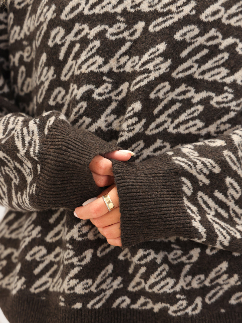 Blakely Oversized Après Knitted Jumper - Chocolate Brown