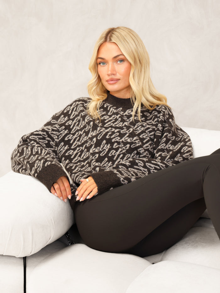 Blakely Oversized Après Knitted Jumper - Chocolate Brown
