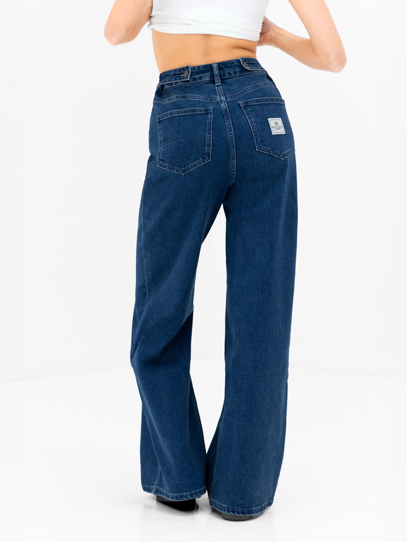 Blakely Wide Cut Jeans - Dark Blue Wash