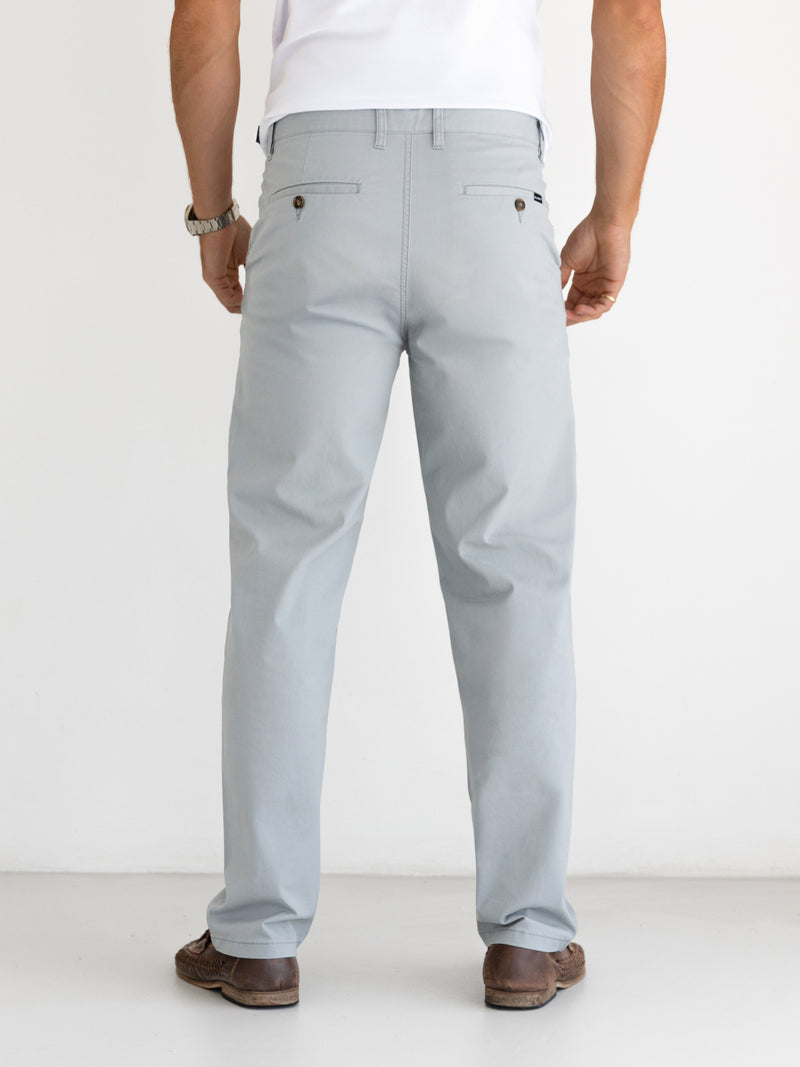 Wide Leg Stretch Chinos - Light Grey