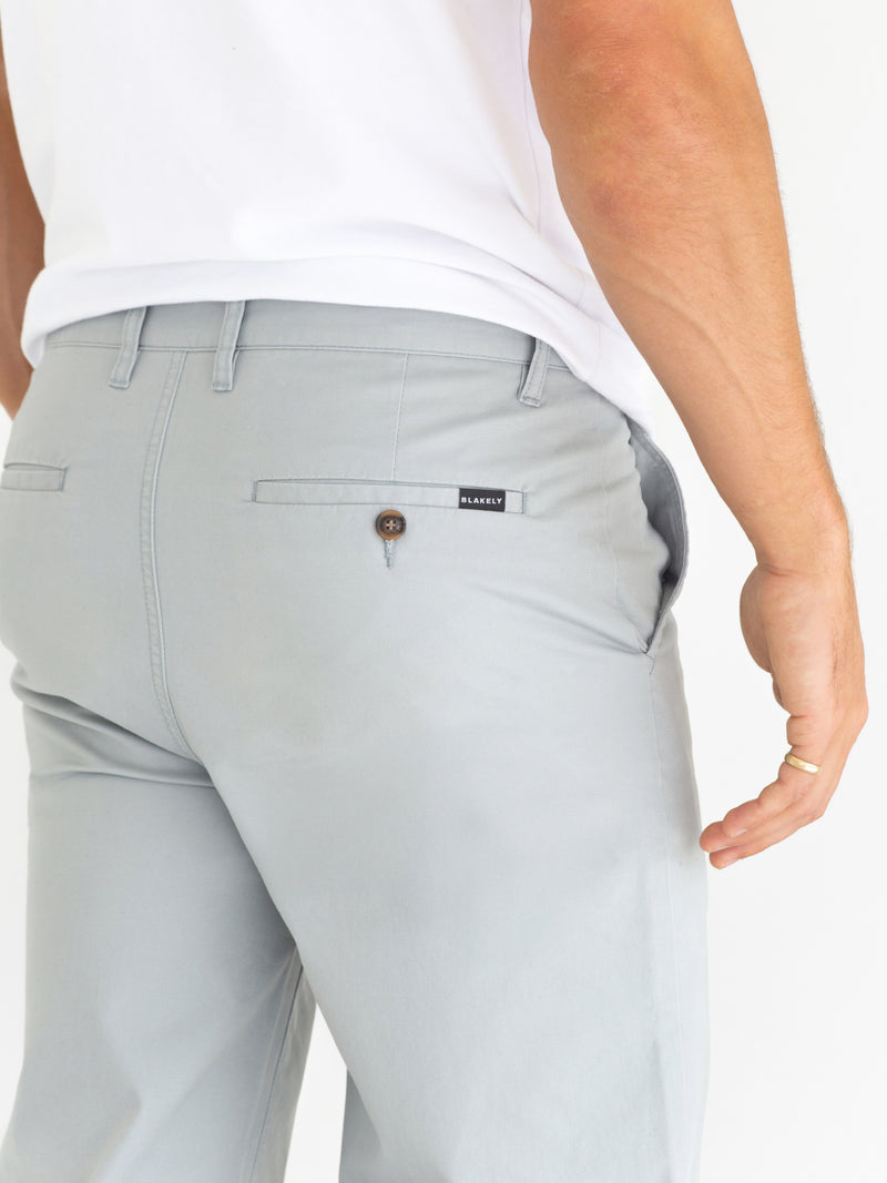 Wide Leg Stretch Chinos - Light Grey