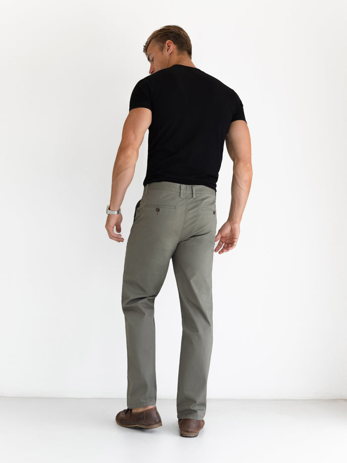 Relaxed Stretch Chinos - Safari Green