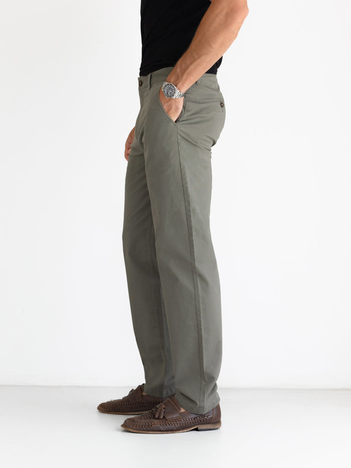 Relaxed Stretch Chinos - Safari Green