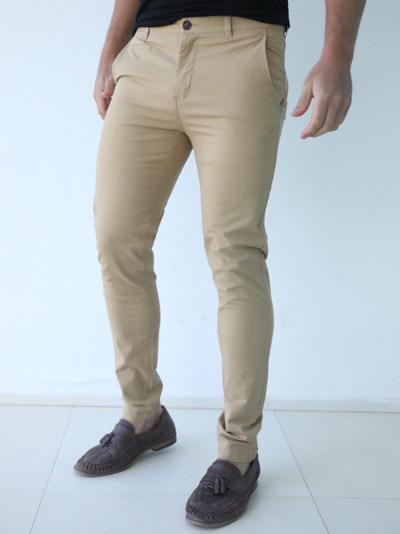 Stretch Chinos - Light Brown