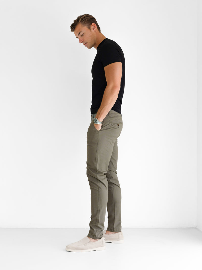 Stretch Chinos - Safari Green