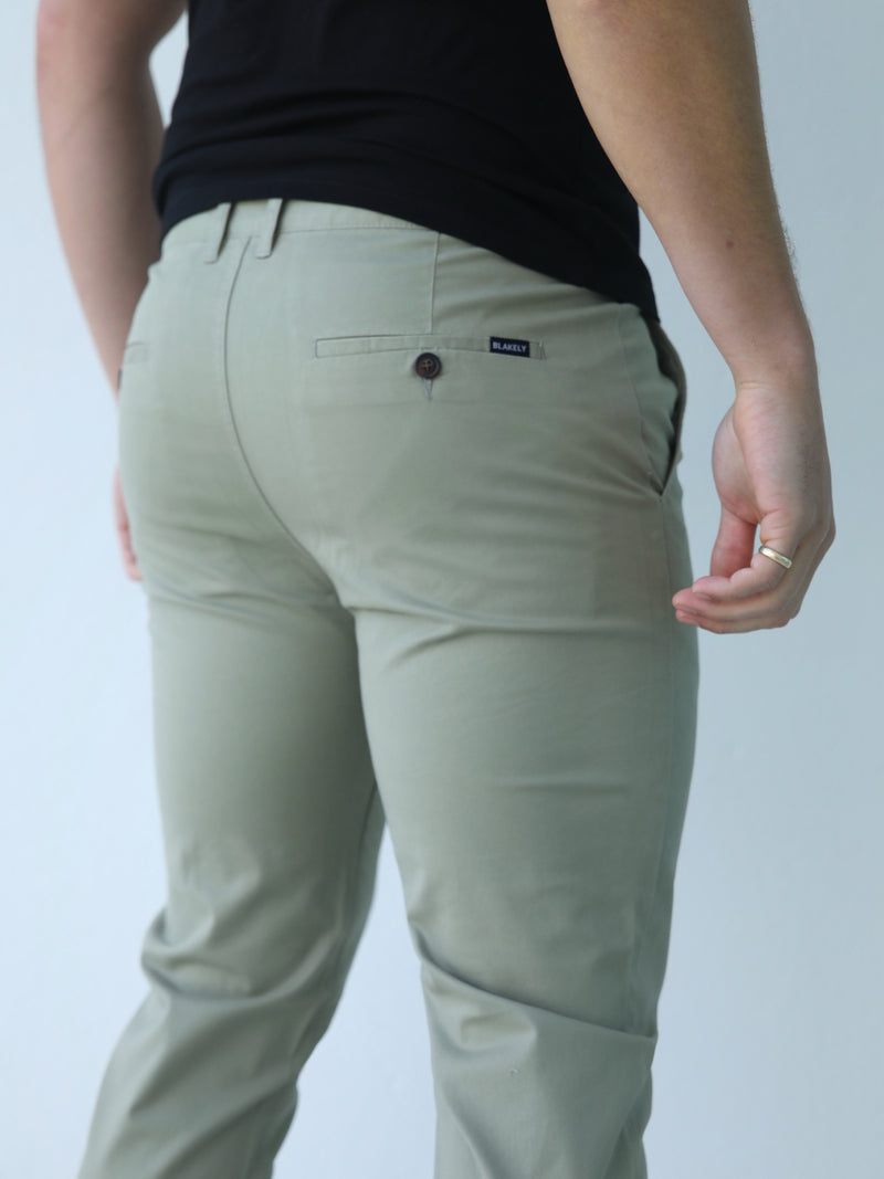 Stretch Chinos - Sage Green