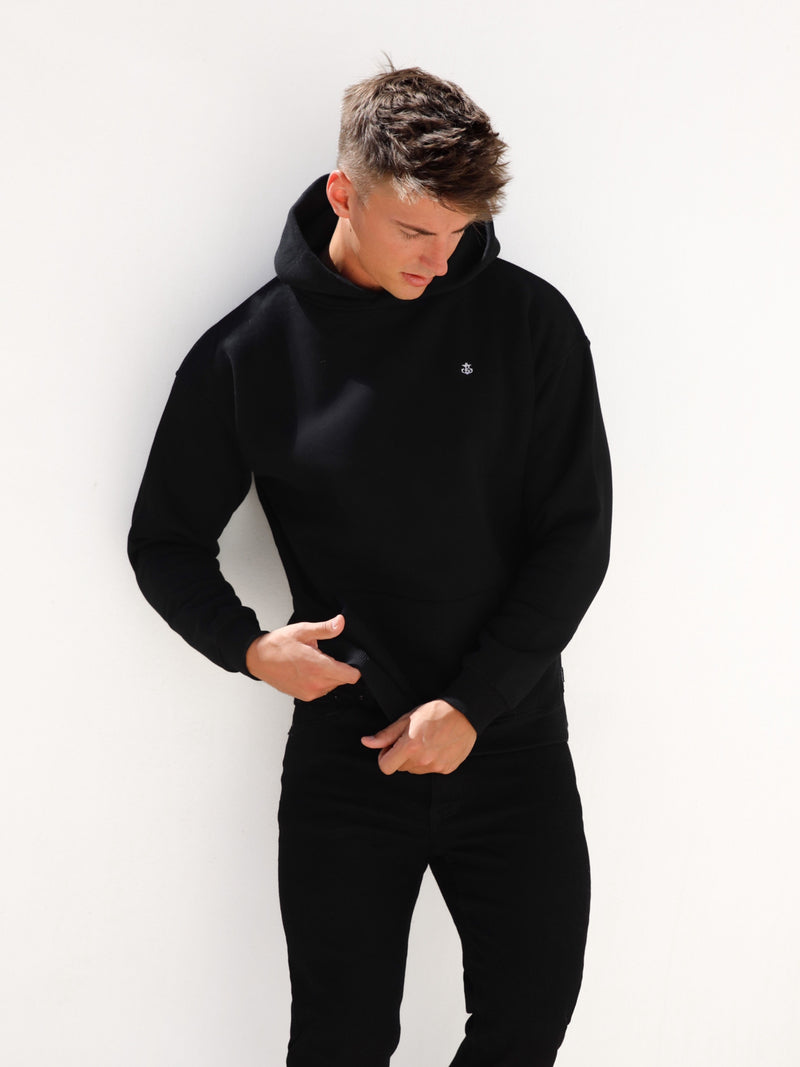 Anchor Relaxed Hoodie - Black