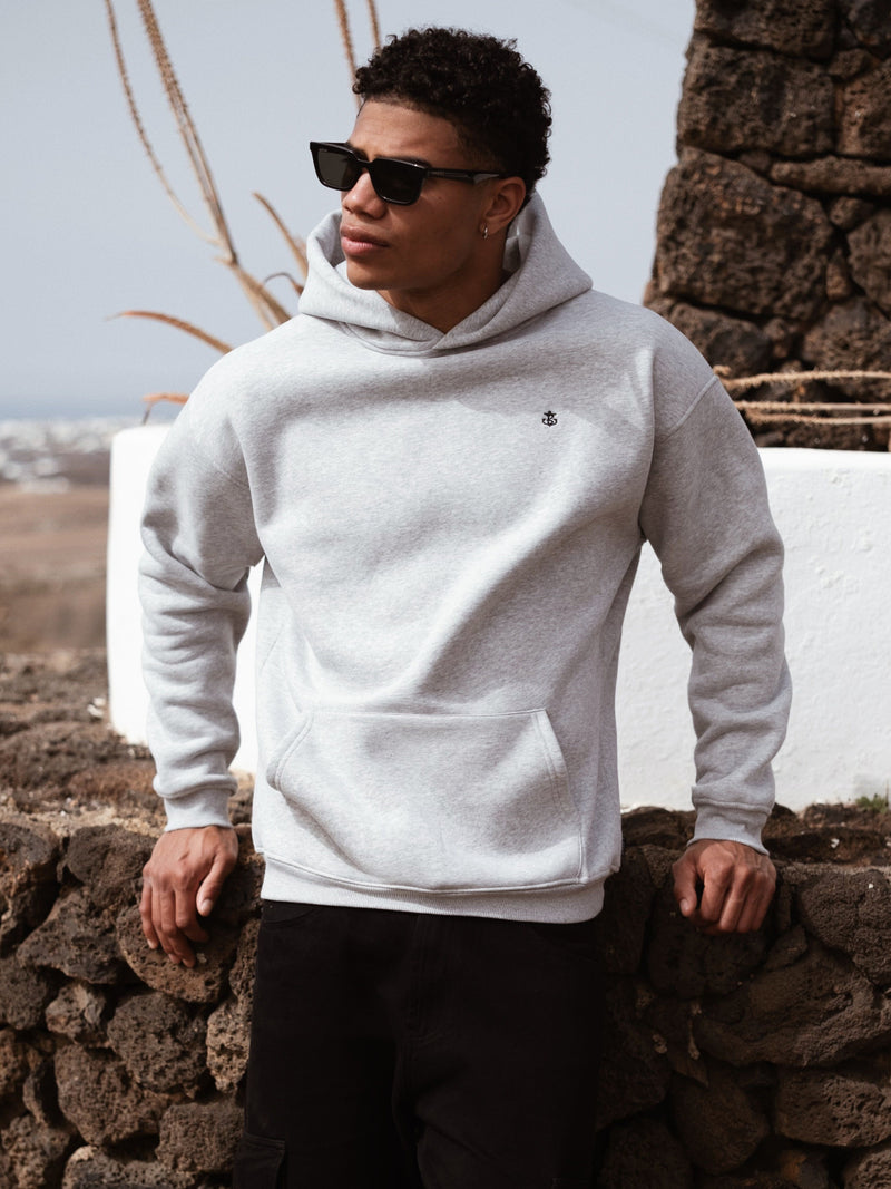 Anchor Relaxed Hoodie - Marl Grey