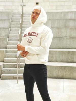 Varsity Relaxed Hoodie - Off White