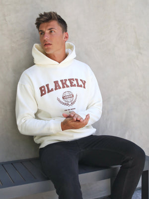Varsity Relaxed Hoodie - Off White