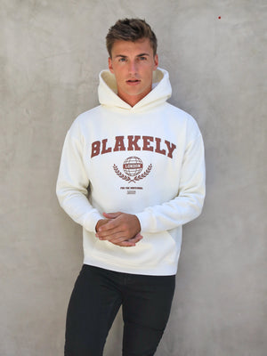 Varsity Relaxed Hoodie - Off White