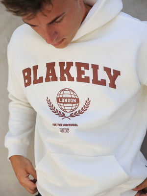 Varsity Relaxed Hoodie - Off White