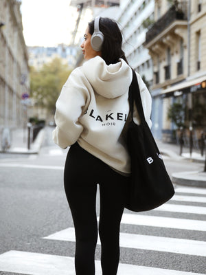 Noir II Women's Relaxed Hoodie - Soft Beige