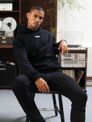 Statement Relaxed Hoodie - Black