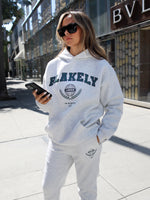 Women's Varsity Relaxed Hoodie - Marl White