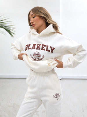 Women's Varsity Relaxed Hoodie - Off White