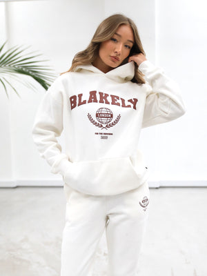 Women's Varsity Relaxed Hoodie - Off White