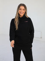Women's Members Relaxed Hoodie - Black & Pink
