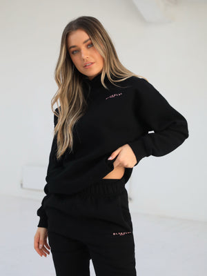 Women's Members Relaxed Hoodie - Black & Pink