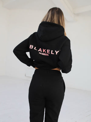 Women's Members Relaxed Hoodie - Black & Pink