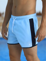 Poso Swim Shorts - Light Blue/Navy