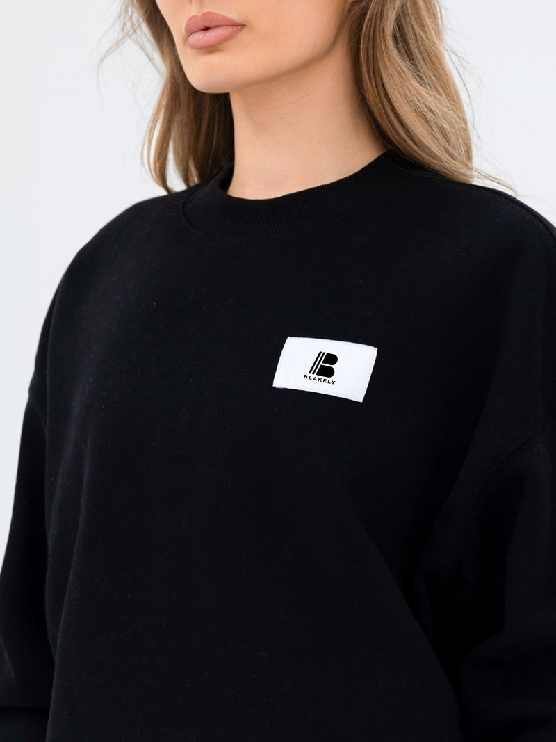 Apex Label Oversized Jumper - Black