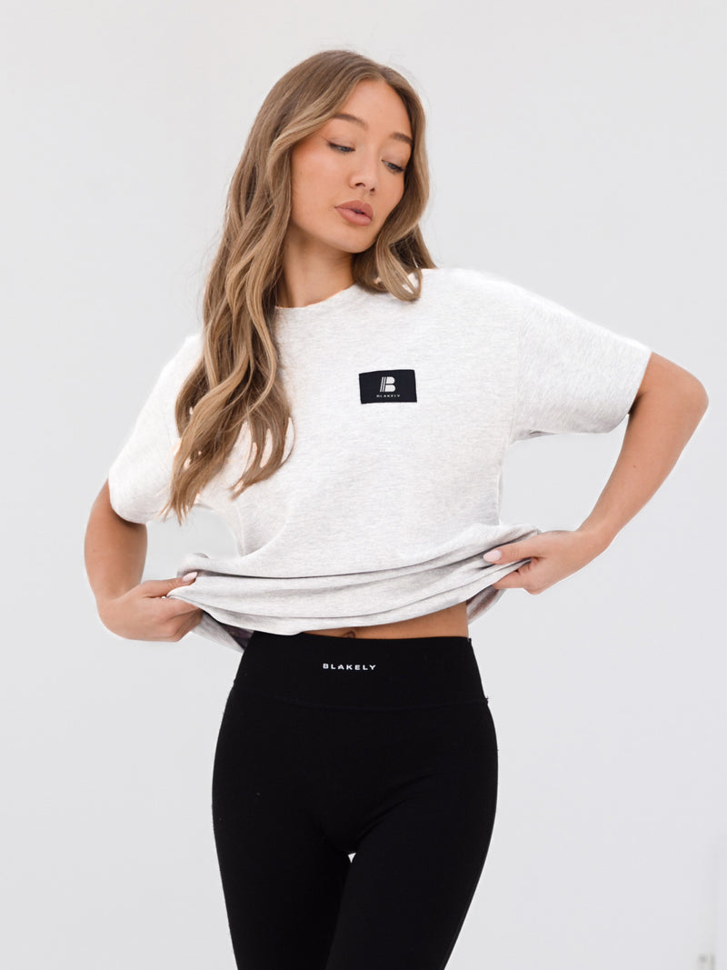 Apex Label Oversized T-Shirt - Marl White