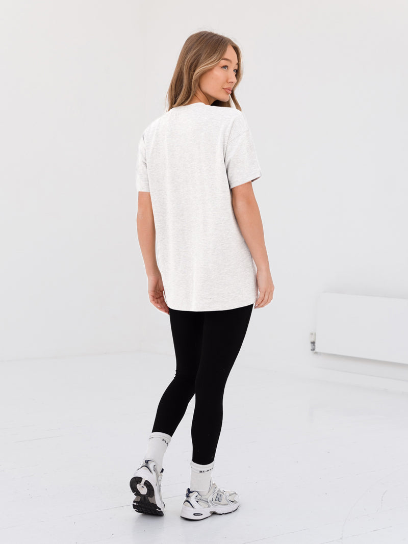 Apex Label Oversized T-Shirt - Marl White