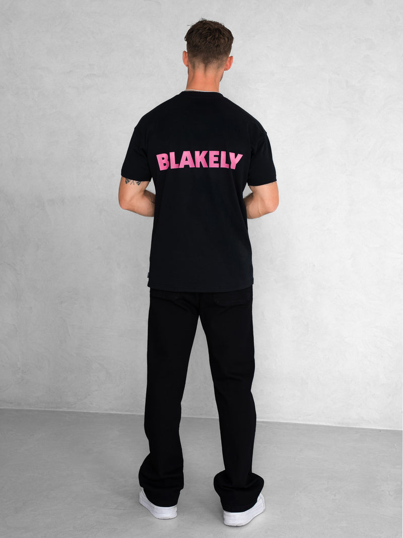 Arlo Relaxed T-Shirt - Black & Pink