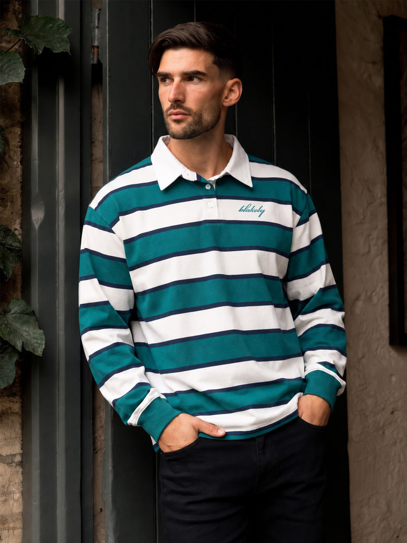 Stanley Stripe Rugby Shirt - Green Mix