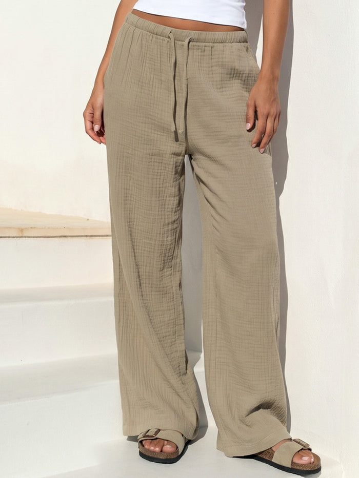 Mila Wide Leg Trousers - Taupe