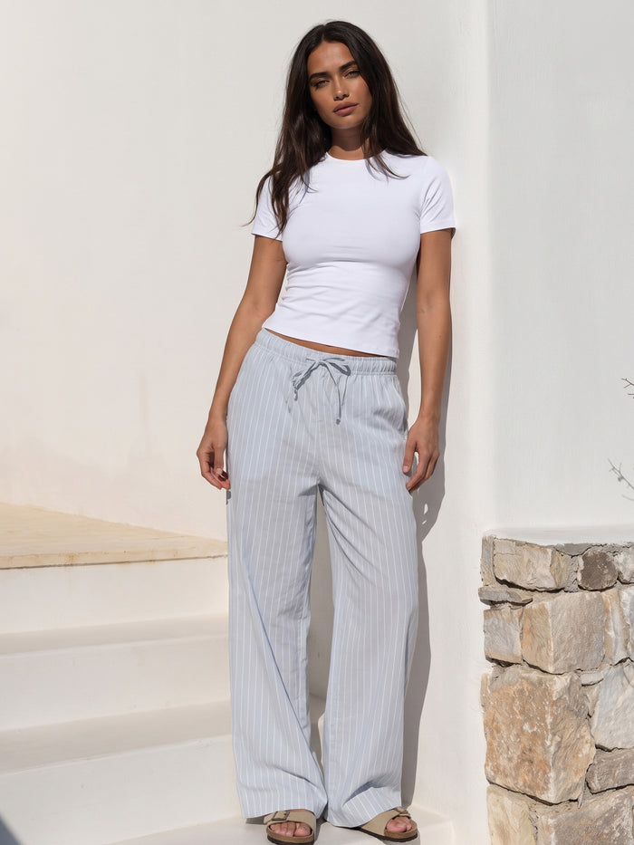 Elodie Stripe Trousers - Grey
