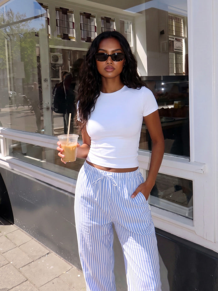 Suki Stripe Trousers - Blue Stripe
