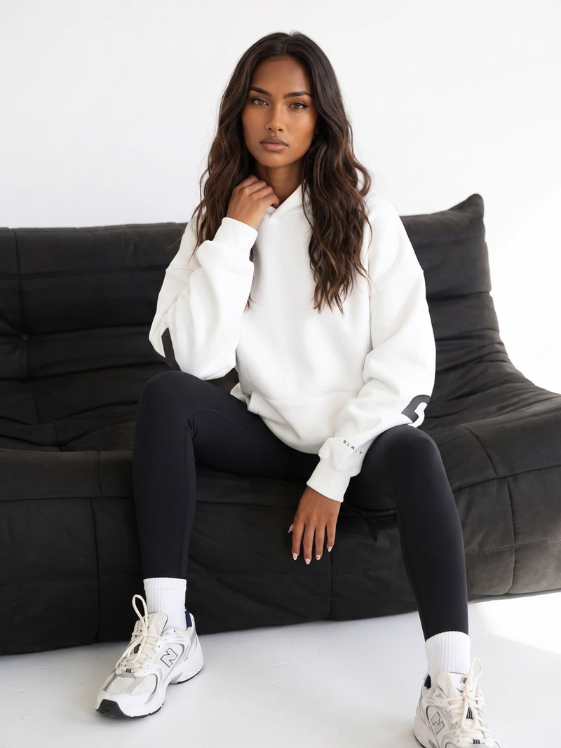 Isabel Oversized Hoodie - Flat White & Graphite