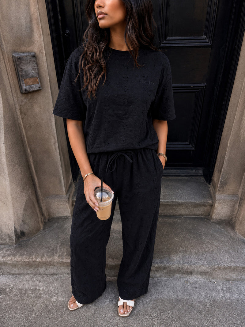 Amina Wide Leg Trousers - Black
