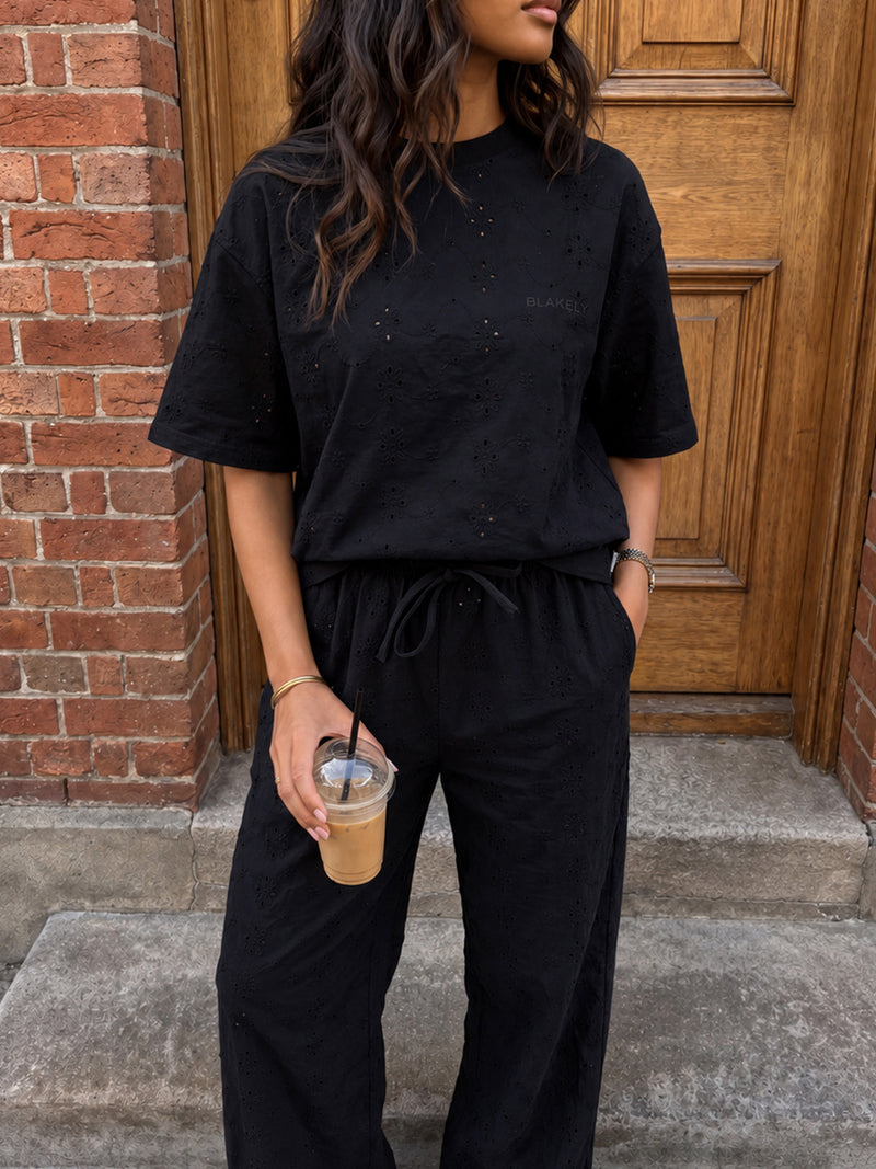 Amina Wide Leg Trousers - Black