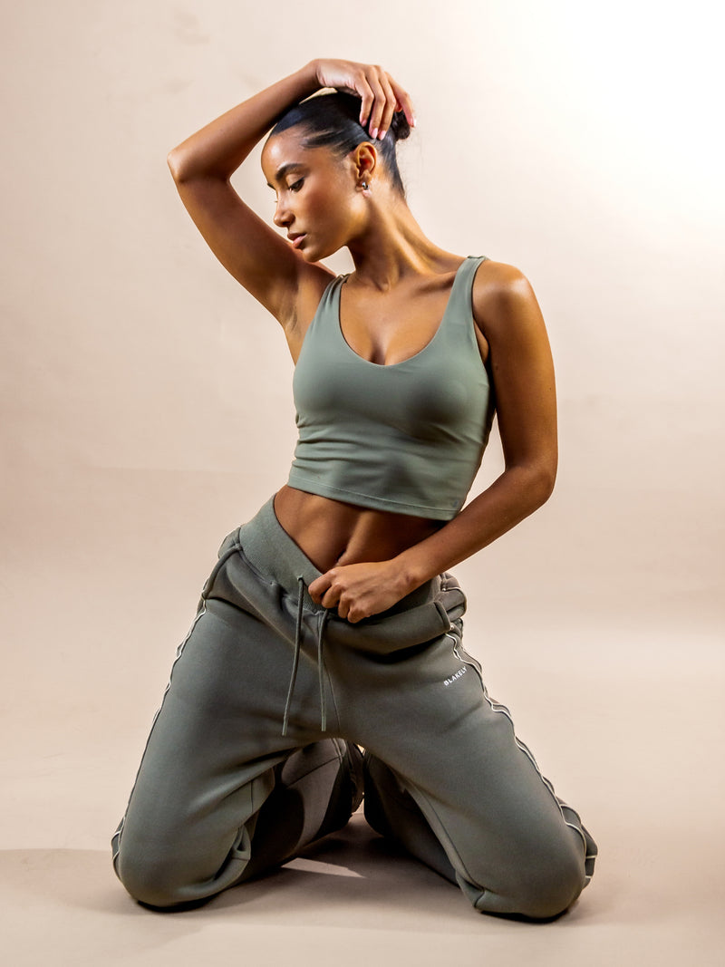 Apex Wide Leg Sweatpants - Safari Green