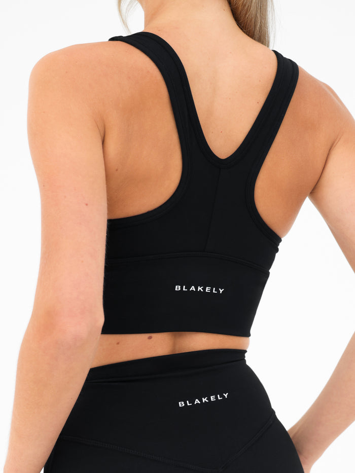 Ultimate Ruched Sports Bra - Black