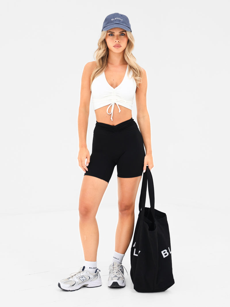 Ultimate Ruched Sports Bra - White