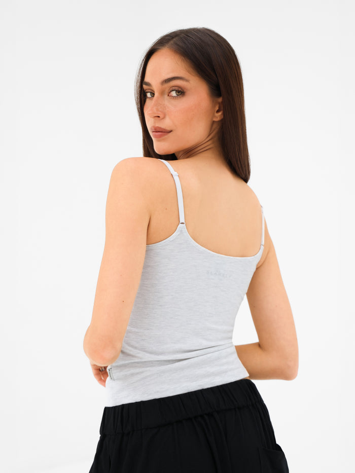Solea Built-in-Bra Cami Top - Marl Grey