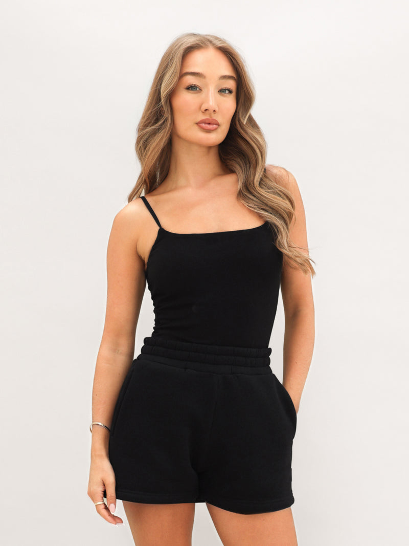 Blakely Basic Built-In-Bra Bodysuit - Black