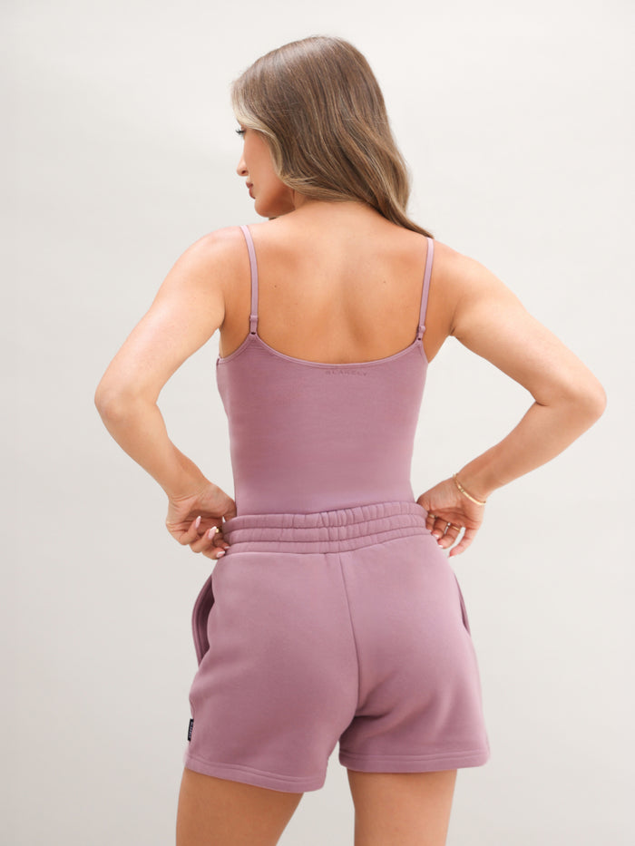 Blakely Basic Built-In-Bra Bodysuit - Dusty Pink