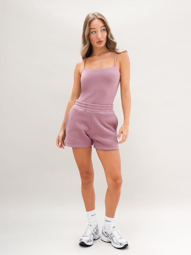 Blakely Basic Built-In-Bra Bodysuit - Dusty Pink