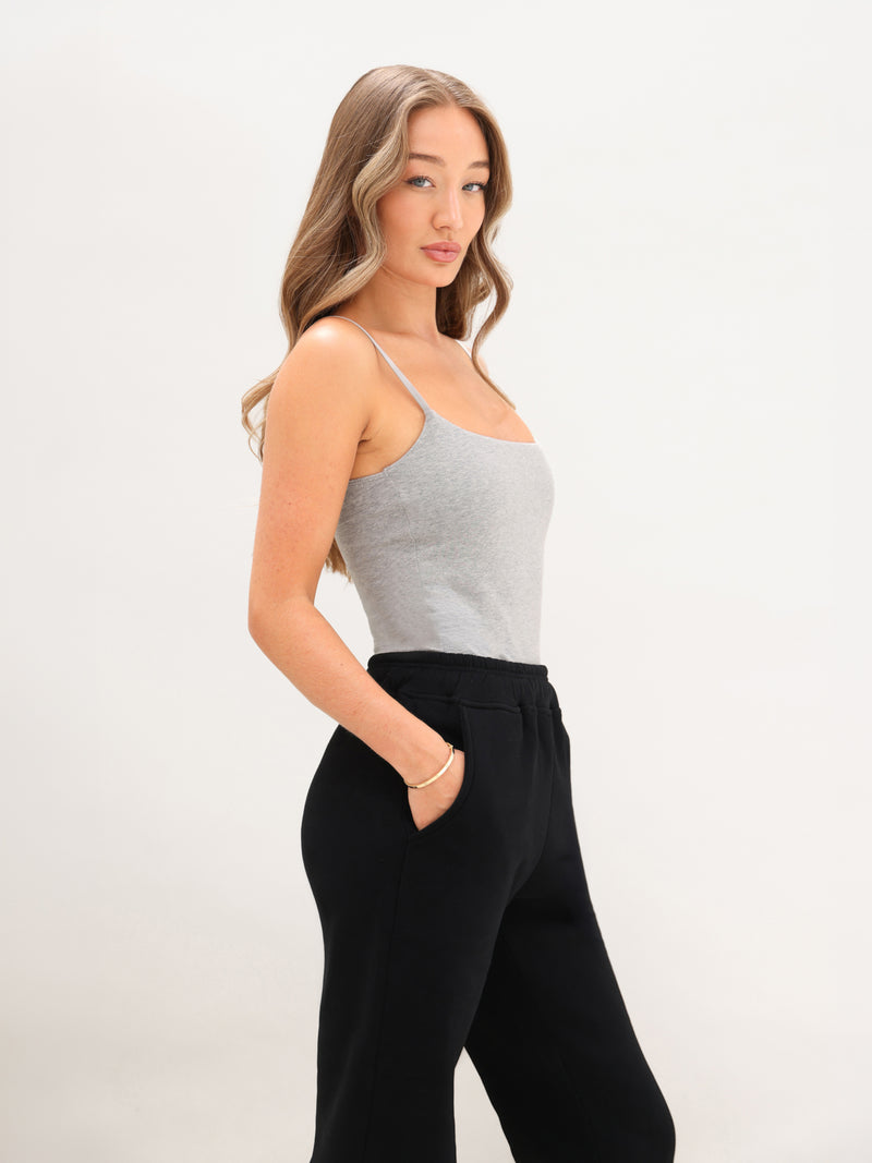 Blakely Basic Built-In-Bra Bodysuit - Marl Grey