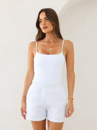 Blakely Basic Built-In-Bra Bodysuit - White