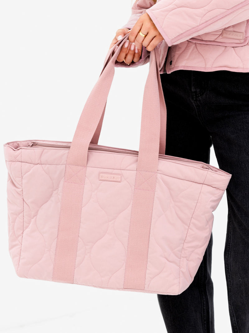 Quilted Tote Bag - Soft Pink