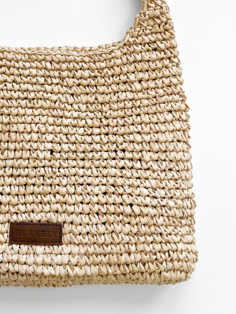 Blakely Raffia Crochet Bag - Natural
